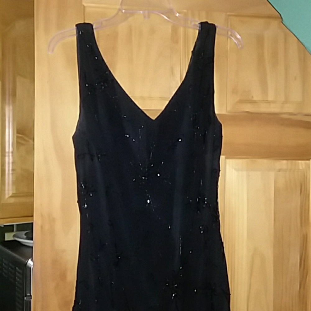 Formal dress blk sheer with sequins